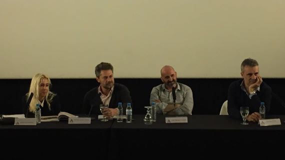 María Luisa Gutierrez, Gonzalo Salazar-Simpson, Jorge Sánchez-Cabezudo y Domingo Corral en la primera mesa de la Jornada