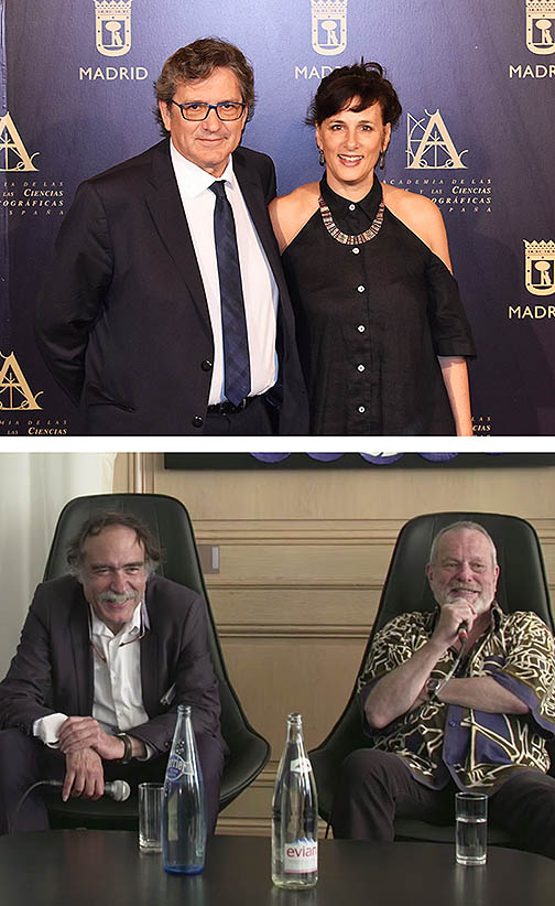 Gerardo Herrero y Mariela Besuievsky, y Paulo Branco y Terry Gilliam