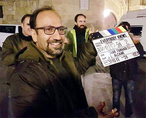 Asghar Farhadi, en el rodaje de "Todos lo saben"