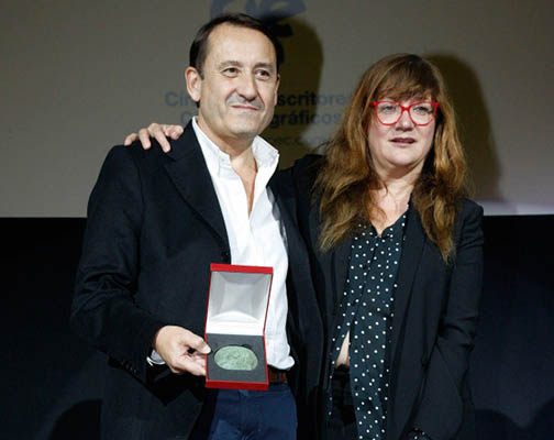 Isabel Coixet con el coproductor de su película