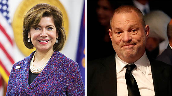 María Contreras-Sweet y Harvey Weinstein