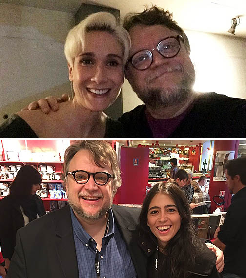 Guillermo del Toro con Issa López y Karla Castañeda