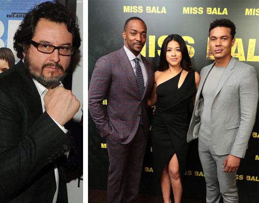 Pablo Cruz y los tres protagonistas de la nueva "Miss Bala"