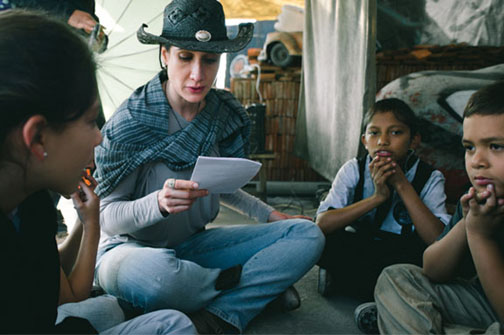 Issa López, en el rodaje de su película