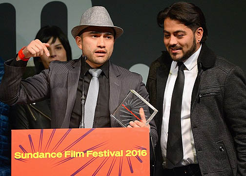 Manolo Cruz, con Carlos del Castillo, en Sundance