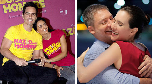 Los protagonistas de "Házlo como hombre" y de "El fútbol o yo"